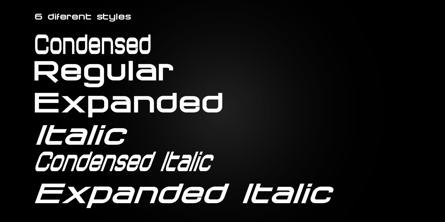 Ejemplo de fuente Chronosfer Condensed Italic
